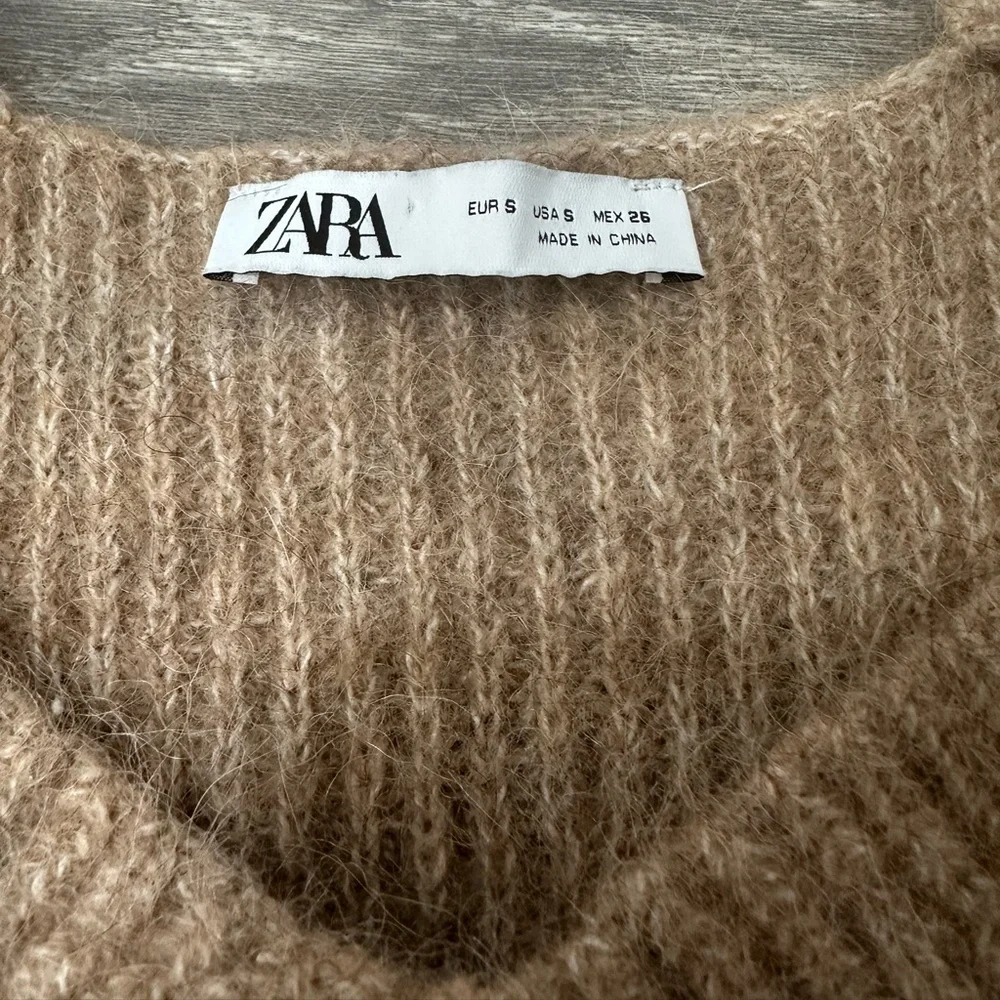 ZARA Brown Mohair Knit Sweater Top - Picture 4 of 8